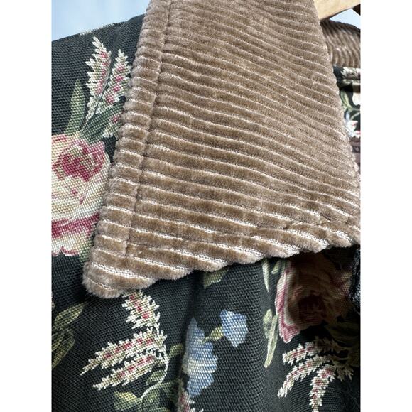 VINTAGE 90s RALPH LAUREN JEANS Floral Jacket Chore Countryside Barn Coat Size Sm - Picture 3 of 8